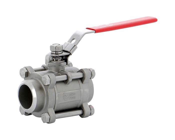 Stainless steel ball valve 791 3-piece body BW 1/2''